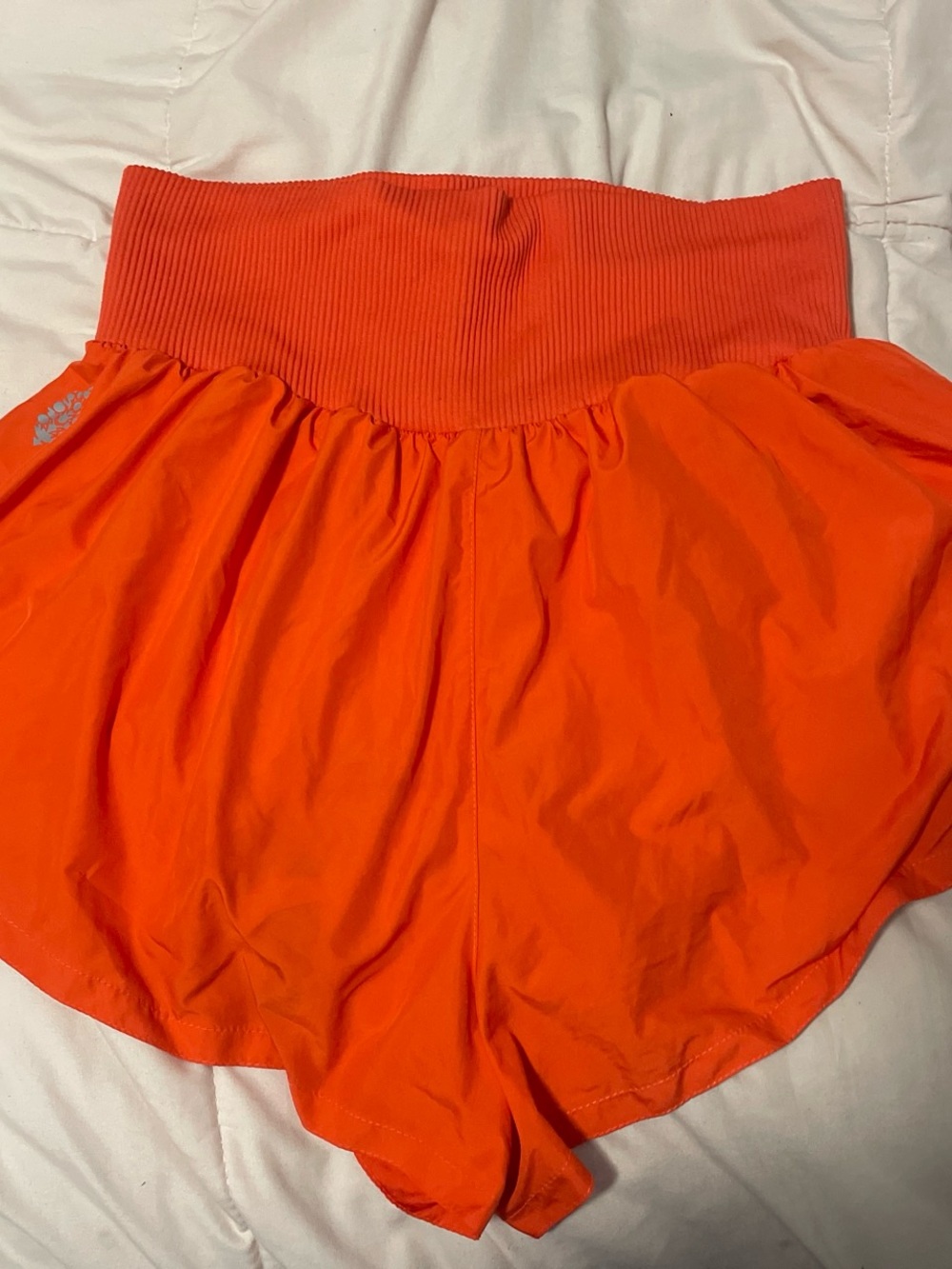 FP Movement by Free People Bright Orange High-Waist Athletic Shorts Carpe Diem